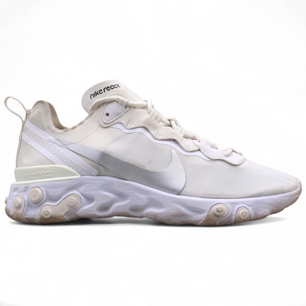 Nike React Element 55 White Silver Women's Sneakers Athletic Shoes CJ1497-991